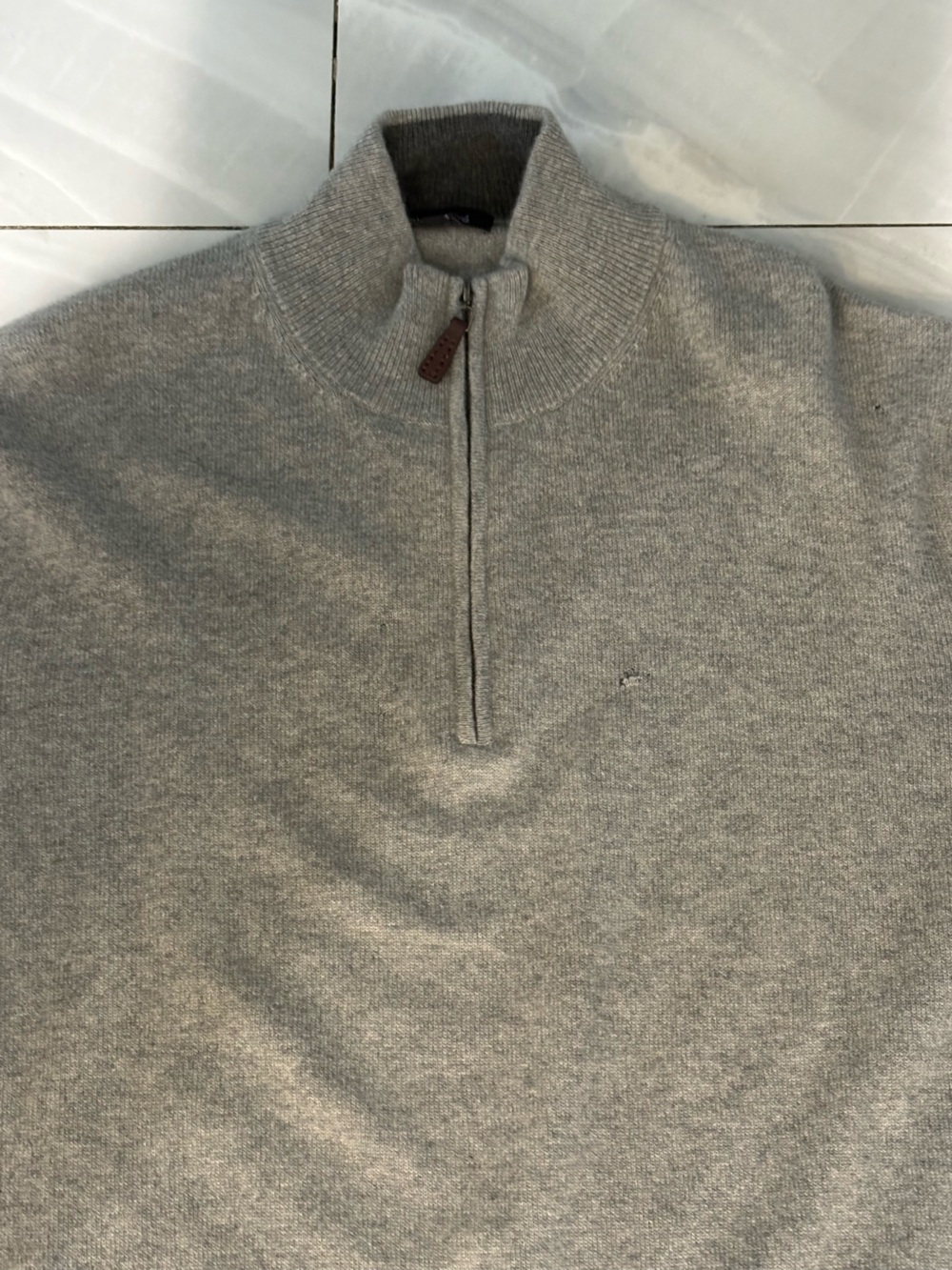 Men's Grey Half-Zip Cashmere Sweater